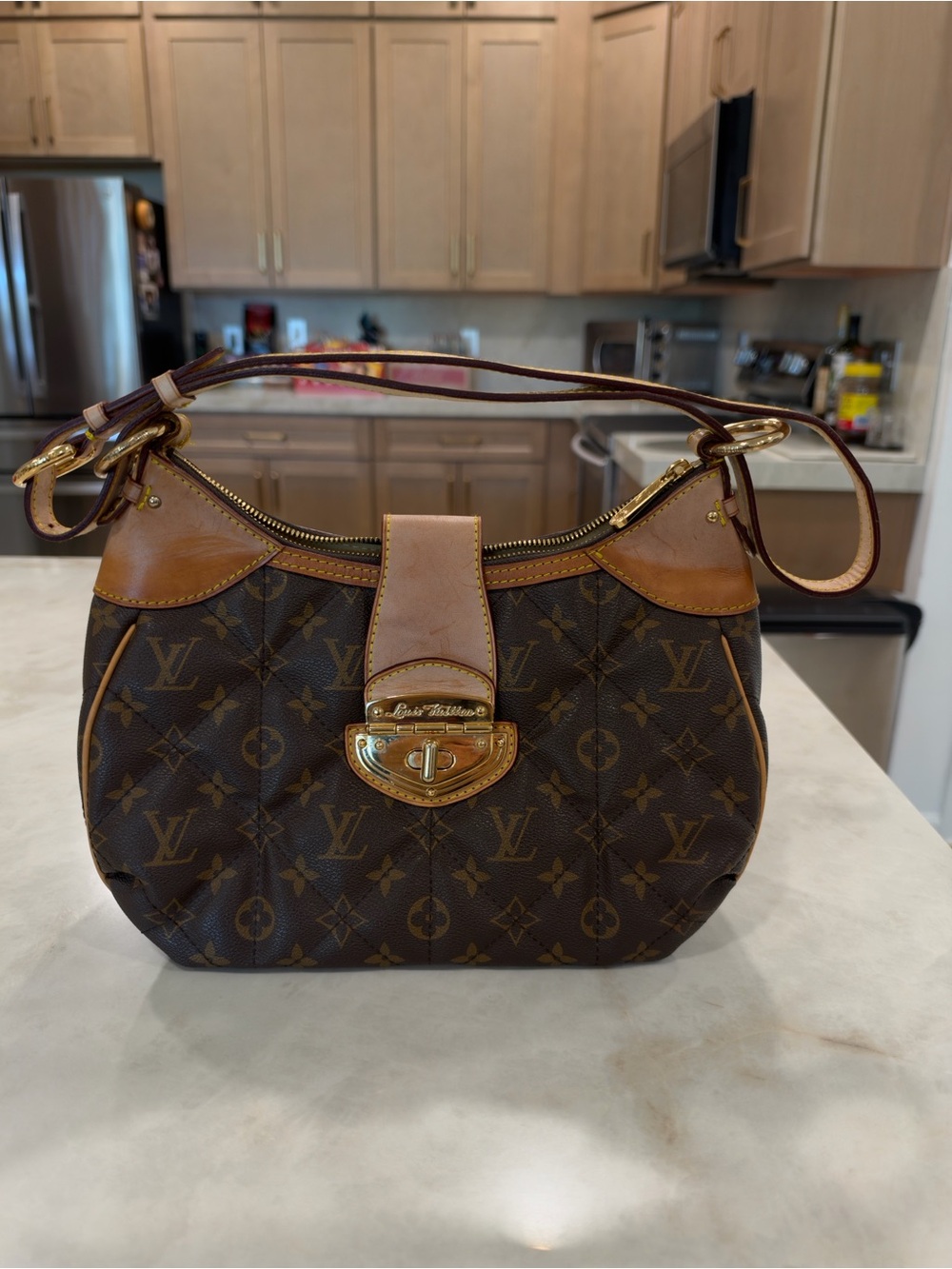 Louis Vuitton Etoile Monogram Quilted Shoulder Bag in Brown and Tan